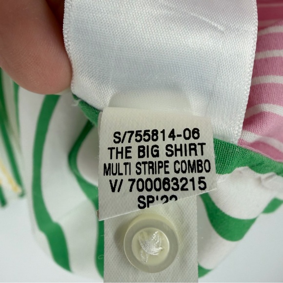 GAP "The Big Shirt" Multi Stripe Combo Size L Preppy Relaxed Oversized Spring - Picture 5 of 6